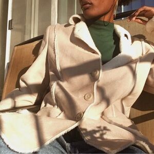 SONOMA Faux Suede Shearling Jacket Faux Fur Penny Lane S